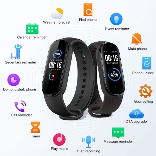 Smartband M5 Aktivitetsarmband, Fitness Tracker