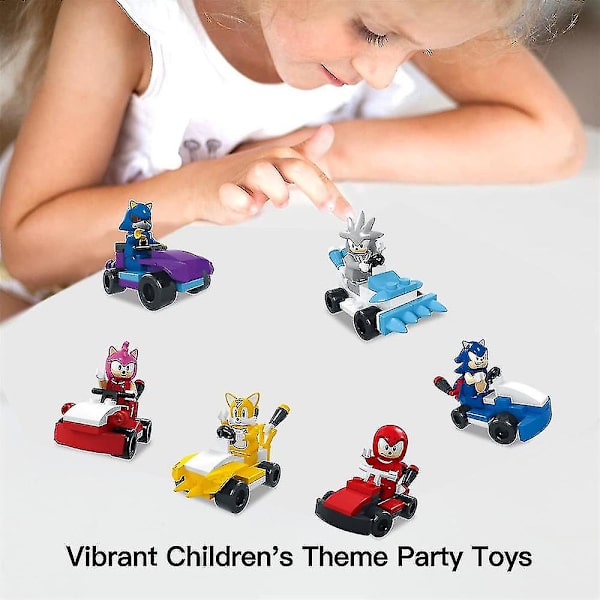 6 kpl Sonic Rakennuspalikat Mini Toimintahahmot Sarjakuva Kilpa-auto Peli Koottavat Minifiguurit Lelut Lapset Pojat Tytöt Joululahja