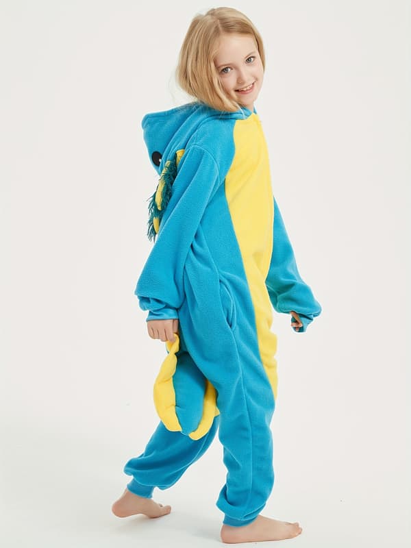 Børns Dyre-Jumpsuit med Hætte til Drenge og Piger Efterår Vinter Festtøj Sky Blue 4-5Y
