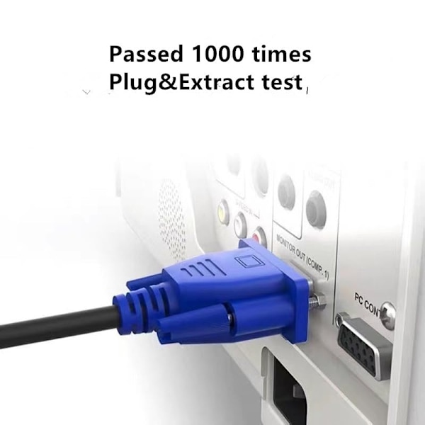EKYLIN VGA-kabel, 1,5 m/5 fot hane till hane videoförlängningskabeladapter för dator PC till bildskärmsprojektor med sockelport