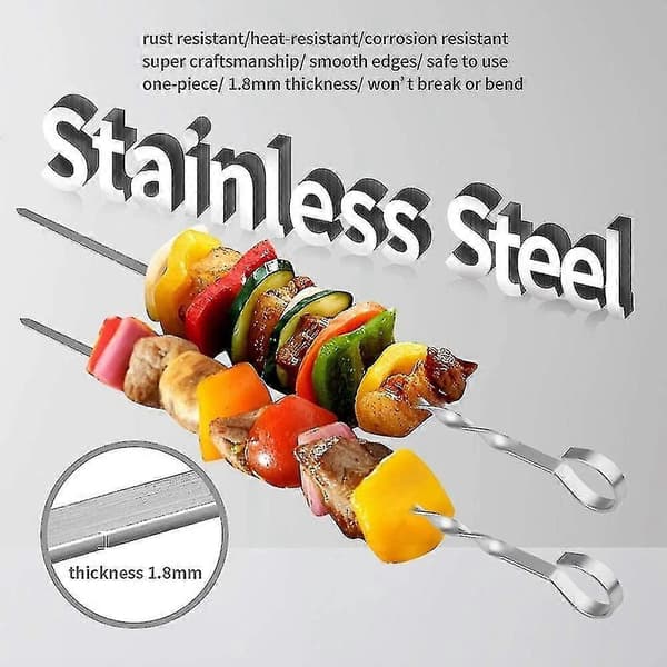 10 Grillspyd i Metall 36cm (14 Tommer)