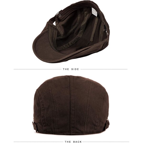 Khaki Väri Baskeri Miehet Naiset Hengittävä Litteä Lakki Vintage Baskeri Ajo Golfhattu Säädettävä Vintage Gatsby Ivy Lakki Kevät, Kesä ja Syksy-XF11-