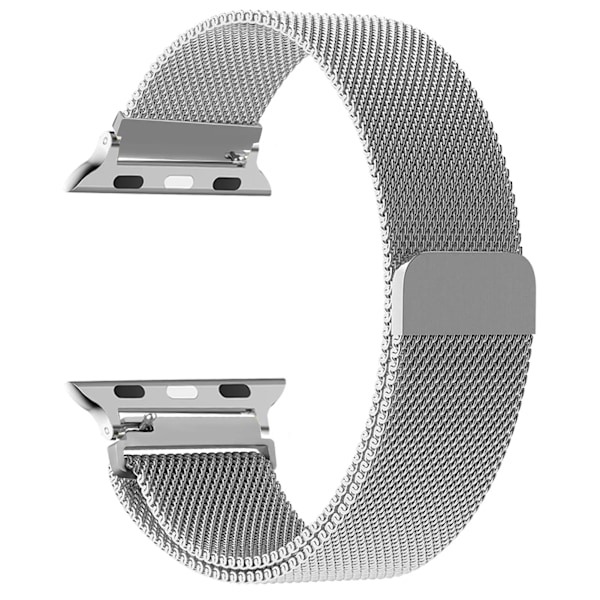 Milansk løkke rem til Apple Watch band 44mm 40mm 45mm 49mm 41mm 38mm 42mm 44 mm Armband iwatch Series 9 3 6 5 SE 7 8 Ultra 2 sølv sølv silver 42mm 44mm 45mm 49mm