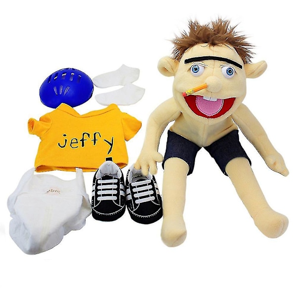 60cm Jeffy Hat Hand Puppet Jeffy Plyschdocka Cosplay Leksak Spel Fylld Docka Julgåvor för Barn