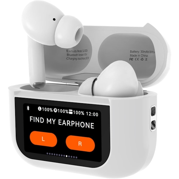 Yatout Bluetooth Trådlösa Hörlurar med Smart Touchskärm Fodral ENC Mikrofon Klara Samtal Equalizer för iPhone Samsung Android