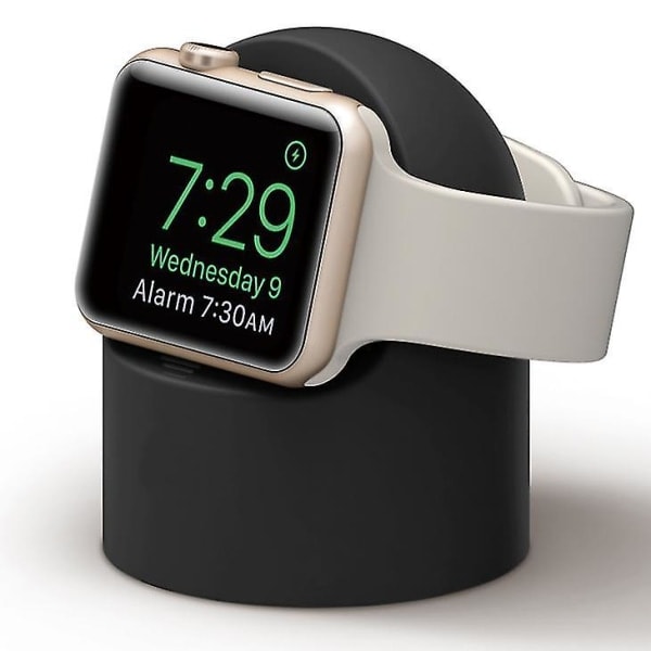 Stasjon for Apple Watch Lader Tilbehør Ladestasjon（Svart）