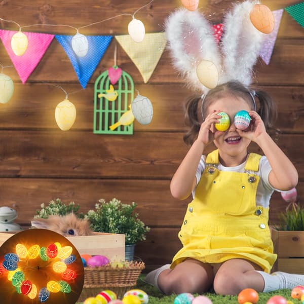 20 LED Easter Egg String Lights, 3m Easter Egg LED String Lights Easter Egg Decorations for Party Decor Easter String Lights Waterproof Battery
