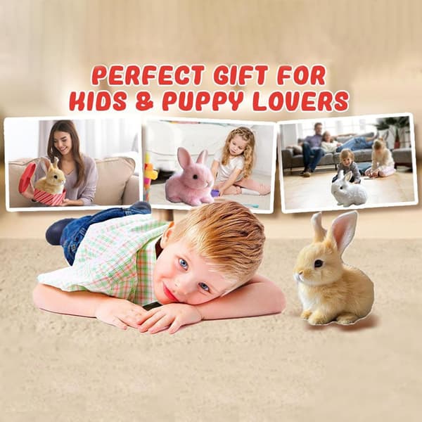 Interactive Rabbit Plush Toy, Realistic Hopping Rabbit Toy Interactive Rabbit Toy for Easter, Electric Rabbit Toys (Brown) High Quality (Easter) brown