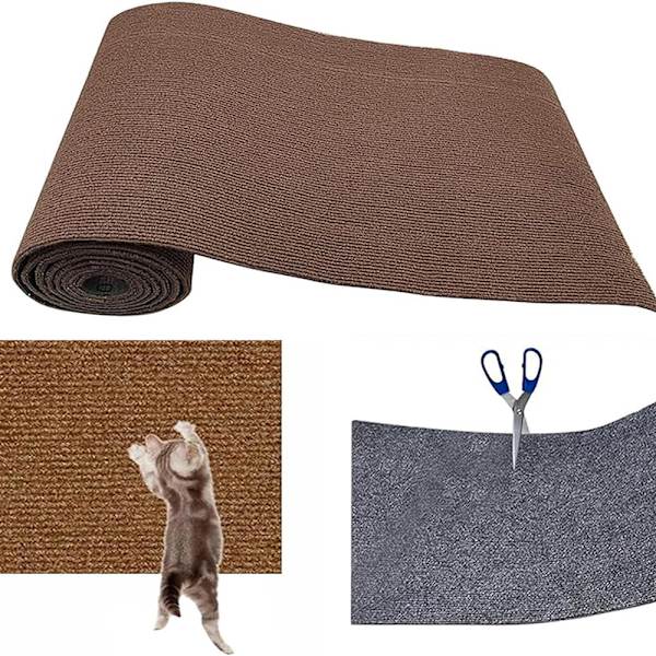 Hushållsskärbar självhäftande kattskrapmatta Reptålig soffa Skyddsdyna Kattungar tillbehör Ljusgrå Light Gray Extra Large