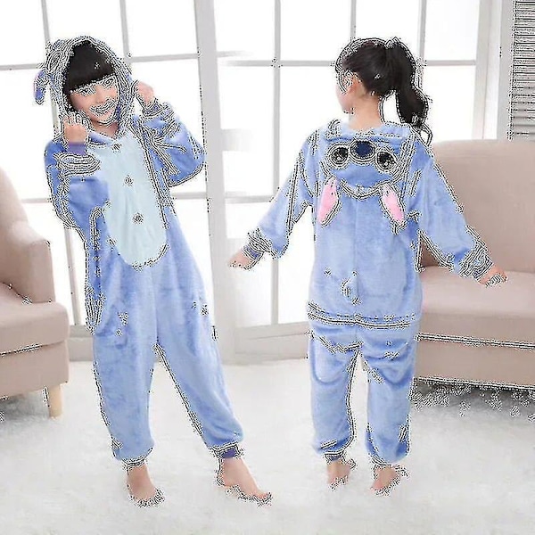 Disney Lilo & Stitch En-delad Pyjama Lapsille Pehmeä Kigurumi Onesie Talvi Lämmin Vaatteet Joululahja[HK] 2 2 110CM(5-6T)