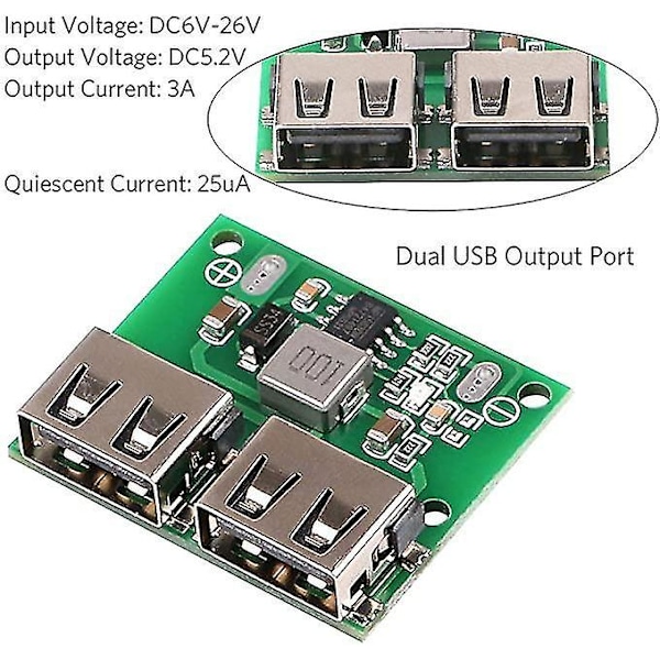 4 st Mobila Strömkällor USB DC-DC Spänningsomvandlare Laddare
