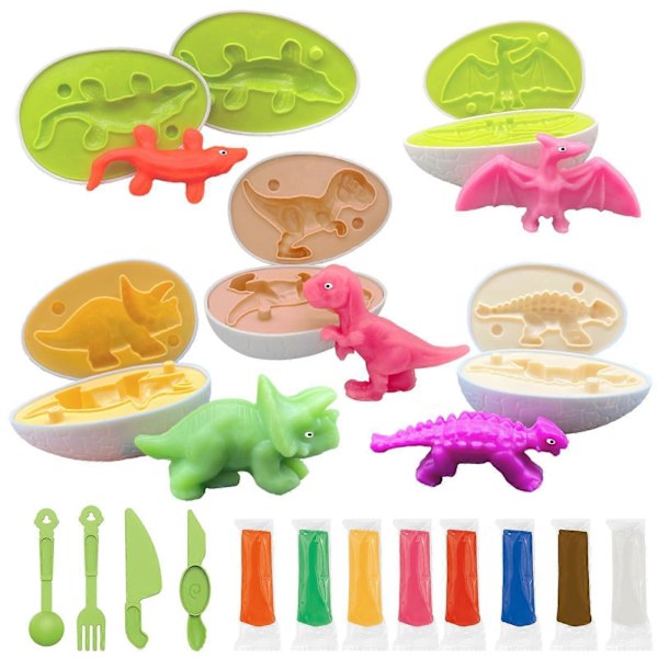 Leklera Dinosaurieägg Set För Barn Dinosaurie Leklera Formar Leklera Tillbehör Dinosaurieleksaker Present För 3 4 5 6 7 8 År Flickor Pojkar FL