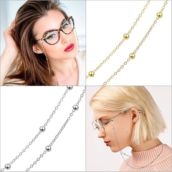 6 Brillerkjeder med flere alternativer - Elegante Brilleholdere med Perler - Brillesnor