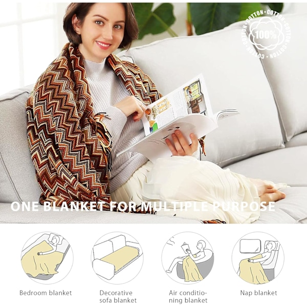 130x230cm Stickad filt Tassel Sängöverkast Houndsooth Färg Bohemian Varm Rutig filt Fashion Matta Mjuk filt Soffa filt Dekorativt Överkast