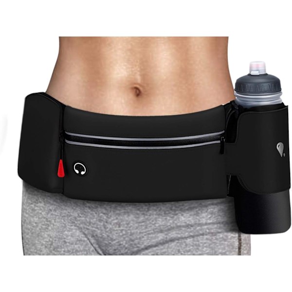 Sports Running Fanny Pack Running Belt with Foldable Bottle Holder (Bottles Not Included),No Bounce,Large Water Resistant Pocket,Phone Holder for