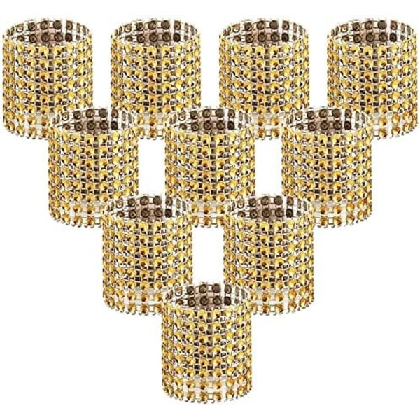 (Gull, 50 stk) Serviettringer Blanke Rhinestone Serviettringer Bryllup Serviettring