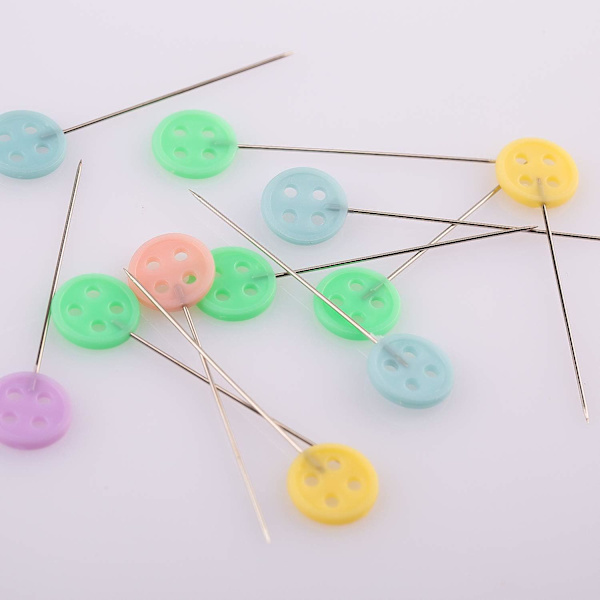 200 stk. Flat Head Pins med Oppbevaringsboks Assorterte Farger Dekorative Pins for Syersker Håndverk Syprosjekter