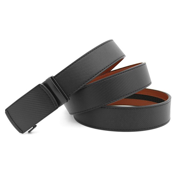 Brun herrebelt - 125 cm, justerbar glidelås i lær for herreklær, justerbar midje