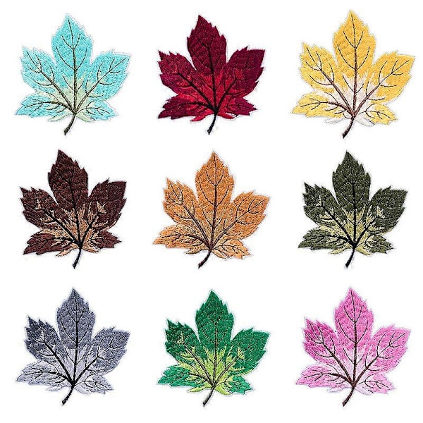 9 Ahornblad Patches Stryge På Patches Broderet Syning