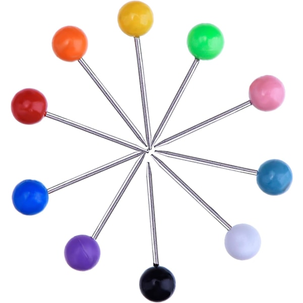 Kortnåle Push Pins Plastikhoved Med Stålspids, 1/8 tommer, 500 Styk