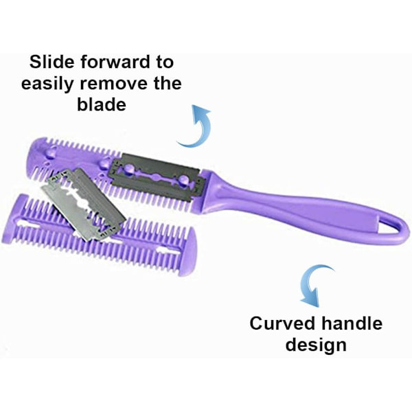 Hårklipperkam, (15-20 cm) Dobbel Skjærekam, Hårbarbermaskin, Hårklippesaks, Hårklipper, Profesjonell Forming Lilla