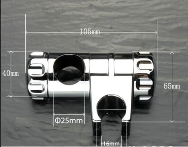 Krom Dusjhodeholder, 25 mm, med klips, for 25 mm Dusjstang