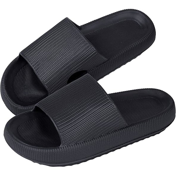 Slides Sandals Sole length 26cm black Women's slippers Men's summer slippers Non-slip bath Shower plastic slipper swimming pool Beach Thick-soled