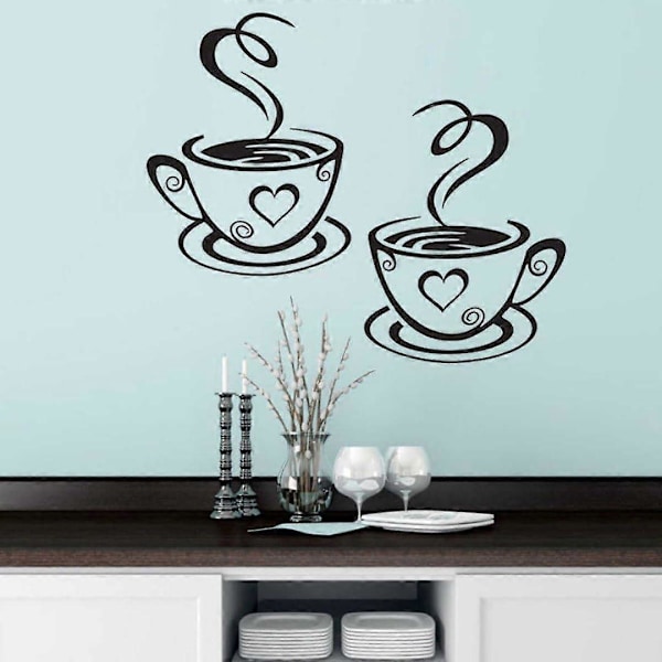 Kaffekopp Design Stickers Vägg Hemdekaler Kök Restaurang Dekor