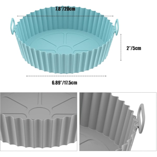 Air Fryer Form, 2 Pak Silicone Air Fryer Form, 17,5 cm Air Fryer Tilbehør, Silicone Air Fryer Tilbehør Air Fryer Kurv til Air Fryer, Mikrobølgeovn