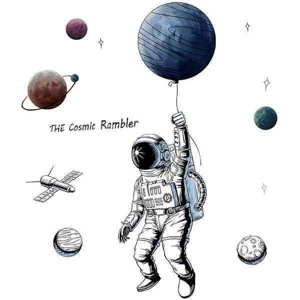 3D Astronaut Väggdekor Som Väggdekoration För Sovrum Vardagsrum Barnrum, DIY Konst Väggdekor Väggdekorationer
