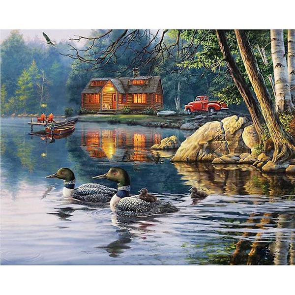 30x40 Cm 5d Full Diy Diamond Painting,Mountain Water Decorative Diamond Painting Diy Diamond Rhinestone Canvas