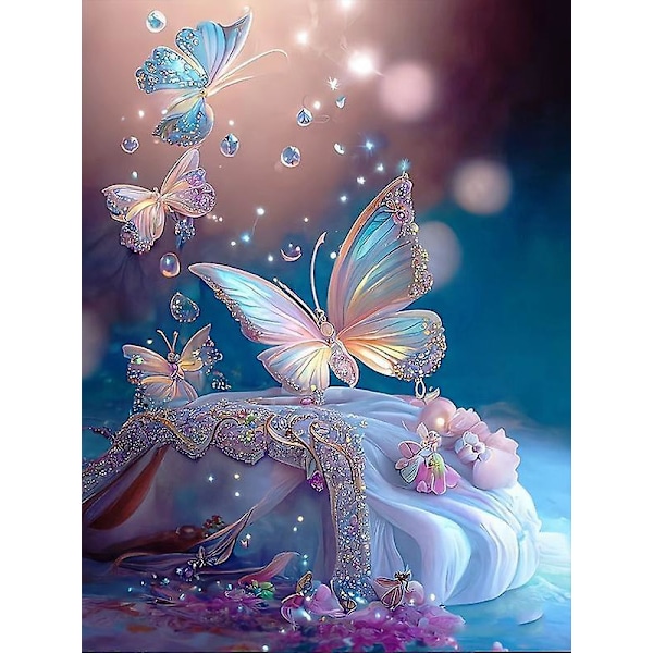 5d Diamond Painting Set for Kids 30 x 40 cm - Diamond Butterfly 2#,Diamond Embroidery,Painting Set