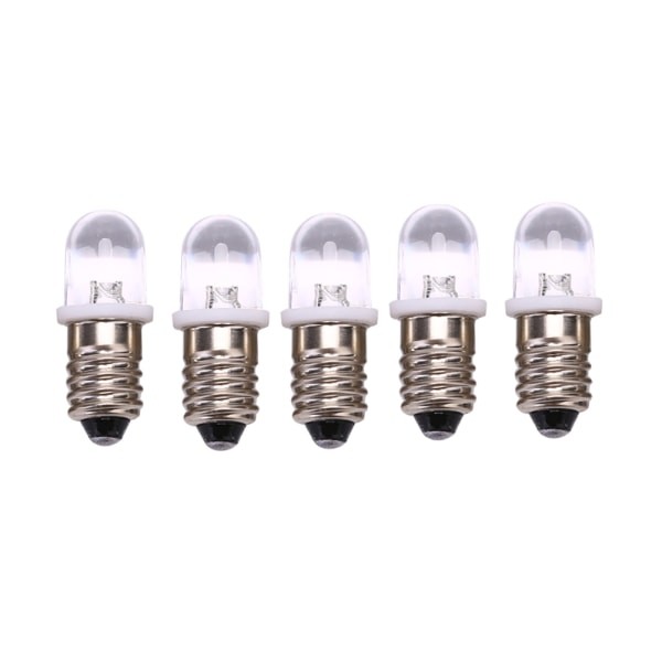 5 st E10 LED-lampor DC 3V 4.5V Instrumentlampa Indikatorlampa vit white DC4.5V