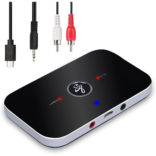 Bluetooth-adaptermottaker, Bluetooth-sendermottaker 5.0 Bluetooth-lyd sendermottaker med 3,5 mm lydutgang RCA lyd Bluetooth-adapter