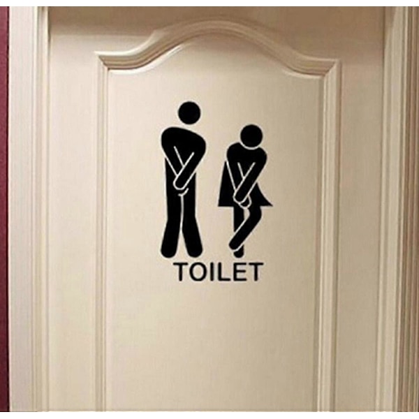 Söt Man Kvinna Toalett WC Avtagbar Tapet Hushåll Hem Väggdekor Affisch Mural Dekoration för Sovrum Vardagsrum Badrum Kök Vin