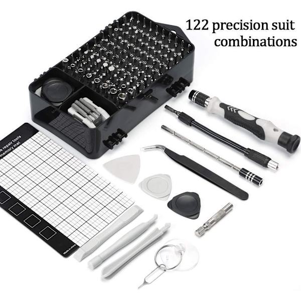 122 i 1 Precisionsskruvmejselset, Mini-skruvmejsel Datorverktygssats för PC, MacBook, iPhone, Glasögon, Klocka, Smartphone