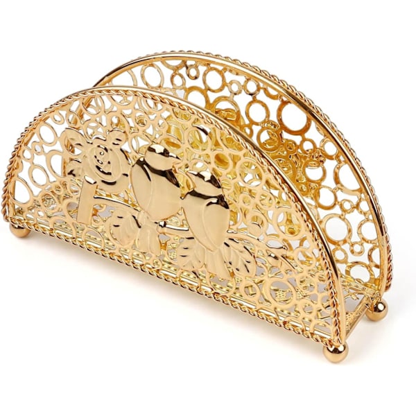 Metal Serviet Holder, Fritstående Papir Guld Serviet Holder, Bord Serviet Holder Velegnet til Hjem, Bord, Fest, Bryllup, Picnic