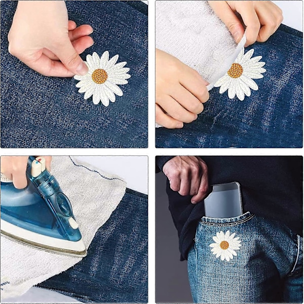 48 stk. Broderi Dekorative Strygemærker, DIY Sommerfugl Blomst Mærker Broderet Badge Sy-på Applikation Stryge-på Mærker til Tøj Jeans J