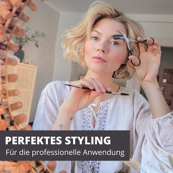 Øjenbrynssaks Trimmer Saks med Kam til Forkortning af Øjenbryn og Øjenvipper til Kvinder og Mænd - Øjenbrynssaks med Kam - Øjenbrynstrimmer