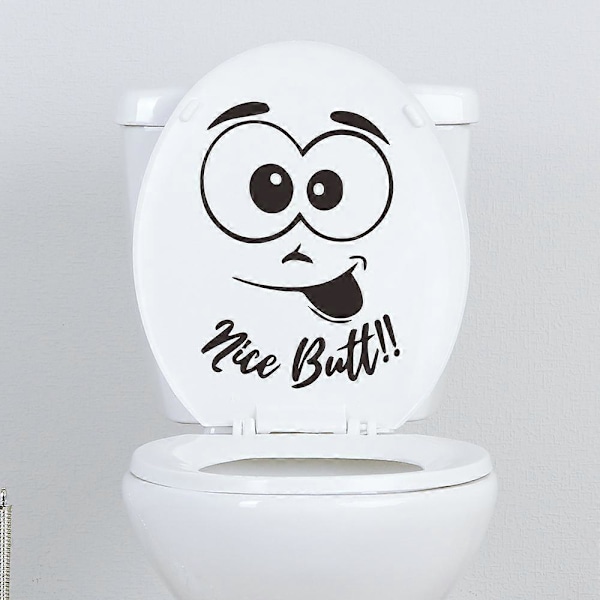 Smiley Klistermärke, Roligt Väggklistermärke för WC, Badrum, Kök, PVC, 1 Färg, En Storlek