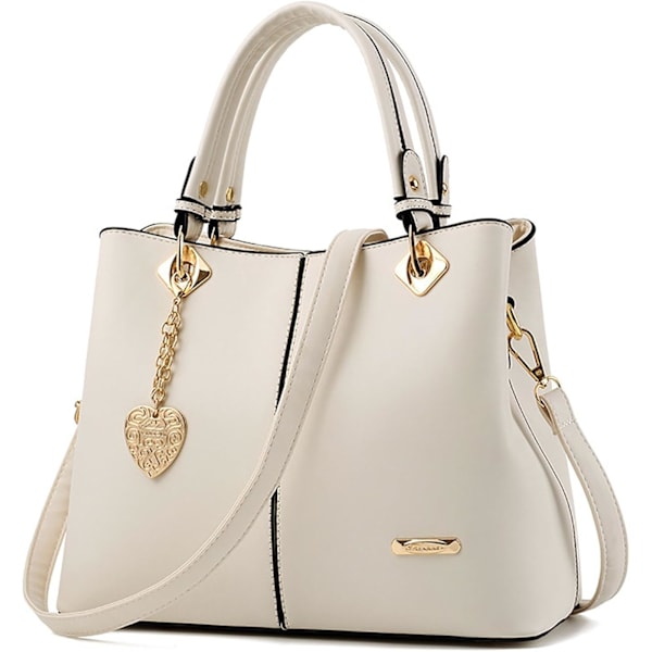 Hvid - Kvinders håndtasker trendy PU læder Tote Bags Skuldertasker Crossbody tasker Håndtaske