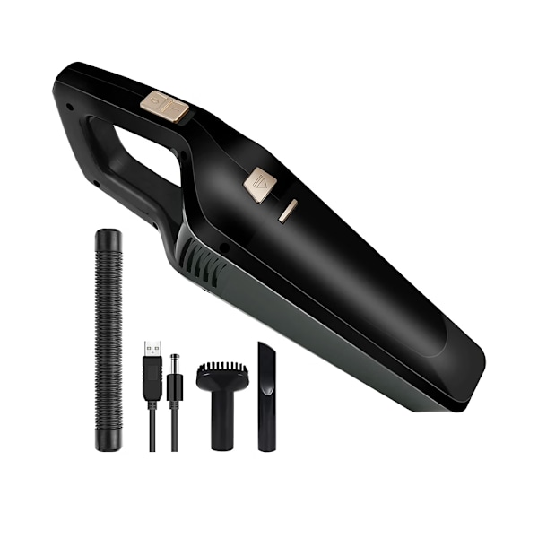 Håndholdt støvsuger, 120W 2000mAh (Sort) Genopladelig Ledningsfri Bordstøvsuger, Bærbar Støvsuger USB Opladning med Vaskbar Filter D