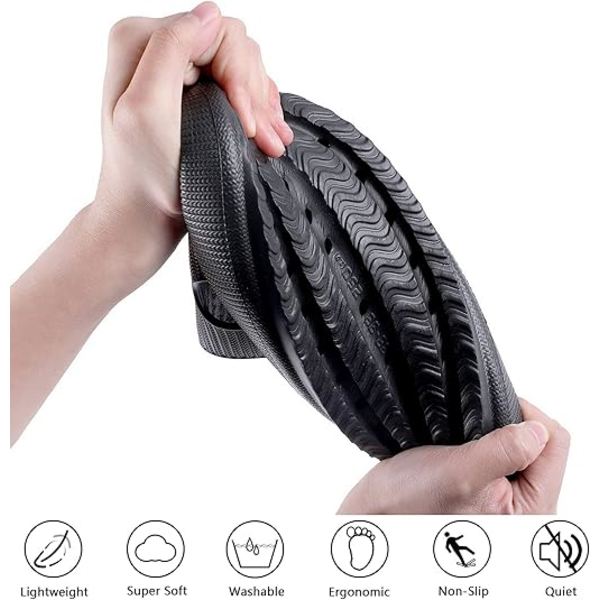 Slides Sandaler Sållængde 26cm Sort Kvinders tøfler Mænds sommersandaler Anti-slip bad Brusebad plastik tøffel swimmingpool Strand Tyk-sålet