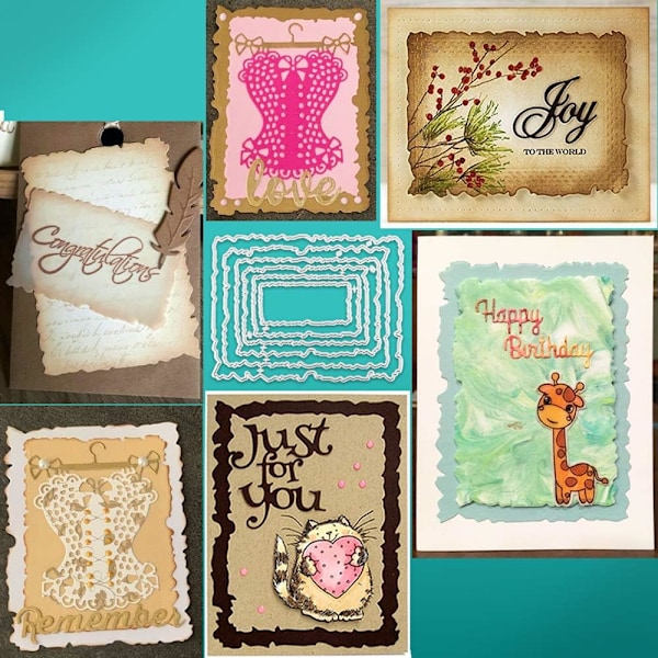 2 stk. Kuttedørformer Ellipse og Rektangel Formet Mal Metall Preget Sett for DIY Scrapbooking Album Bryllup Dekorasjon