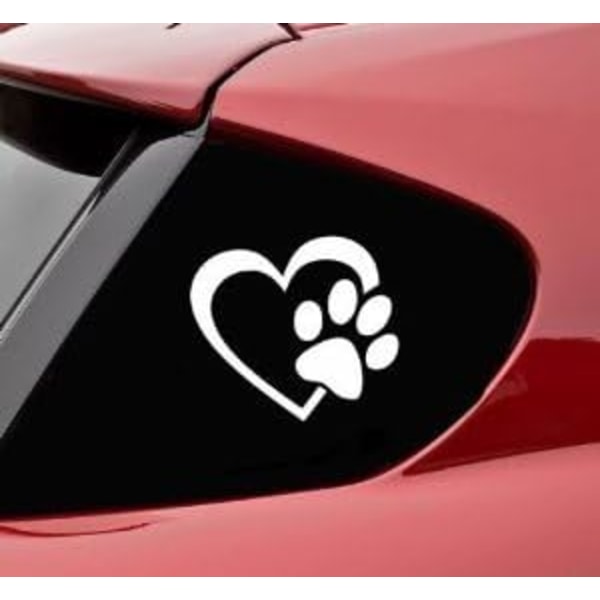 Hvit Bilsticker, Potestickere med Hjerte for Biler