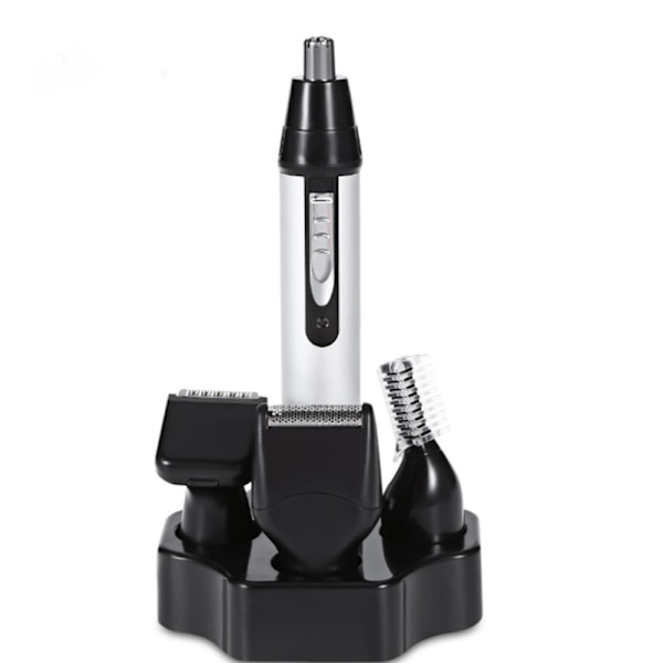 Næse- og Ørehårtrimmer (12,8 * 2 cm), Skægtrimmer, Øjenbrynstrimmer, 4 i 1 Elektrisk Ansigtshårsbarbermaskine til Mænd, USB Opladbar Vandfast, Dobbeltkantet Klinge