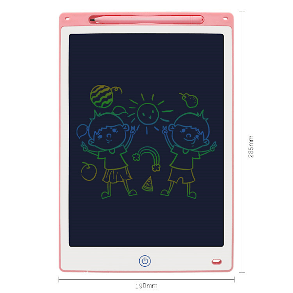 12 Tommer Farverig LCD Skrivetablet til Børn og Voksne Velegnet Bærbar (Pink), LCD Skrive Magic Tegnetablet Fantastiske Gaver til 3 4 5 6 7 År Gamle