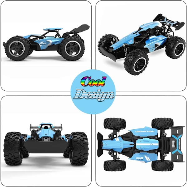 RC-bil Fjärrkontrollleksaker för barn Legering Bilar 2WD 2,4 GHz Lastbil 15+KM/H Hög Hastighet Buggy Racingbil med Dubbla Batterier Present till Flickor och Pojkar