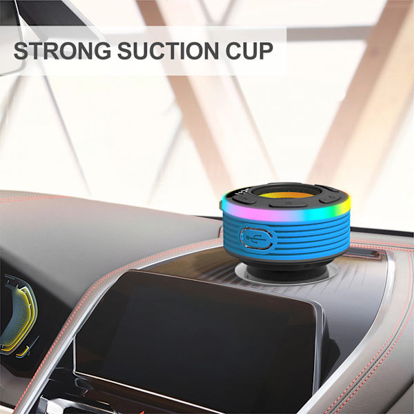 Bärbar Bluetooth-duschhögtalare, Mini bärbar Bluetooth 5.1-högtalare Vattentät IPX7-högtalare med kraftfull sugkopp och krok, Bluetooth HD-radio