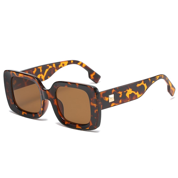 Leopard Print - Oversize Solbriller til Kvinder UV400 - Moderne og Klassiske Solbriller med Stor Ramme
